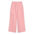 thumbnail image 7 of Soyumi Women Casual Pants Loose High Waist Cropped Palazzo Beach Pants Summer Outfits 2026 Trendy, Pink, 7 of 7