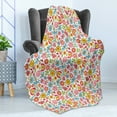 thumbnail image 4 of Floral Soft Flannel Fleece Throw Blanket, Flowers Butterflies Petals Beetles Ladybugs Flourishing Theme Garden Doodle, Cozy Plush for Indoor and Outdoor Use, 70" x 90", Multicolor, by Ambesonne, 4 of 5
