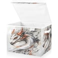 thumbnail image 2 of Storage Box With Lid 16.5x12.6x11.8In Foldable Stacked Household Storage Box Painting Dragon, 2 of 7
