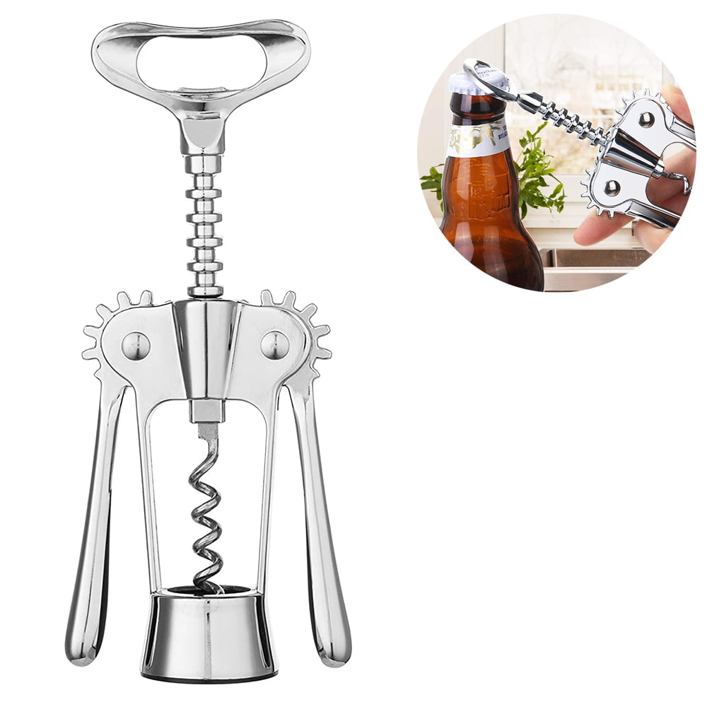 Details about   3-in-1 Stainless Steel Wine Tool Gift Set Bottle Opener Corkscrew Stopper Pourer 