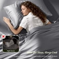 thumbnail image 4 of SONORO KATE 6 Pieces Bamboo Bed Sheets Set, Luxury Rayon Derived - Deep Pockets - Wrinkle Free - Extremely Soft, Queen, Dark Gray, 4 of 9