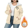 thumbnail image 2 of Olyvenn Zip Up Hoodie Women Oversized Fall Fashion Long Sleeve Hooded Sweatshirts Casual Y2K Jacket 2025 Winter Clothes Khaki XXXL, 2 of 4