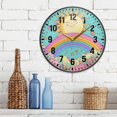 thumbnail image 3 of Yayeee Wall Clock Battery Operated 11.9" Silent Non-Ticking for Living Room, Retro Blue Rainbow, 3 of 8