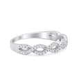 thumbnail image 2 of Half Eternity Infinity Twisted Ring CZ 925 Sterling Silver Size 5, 2 of 3