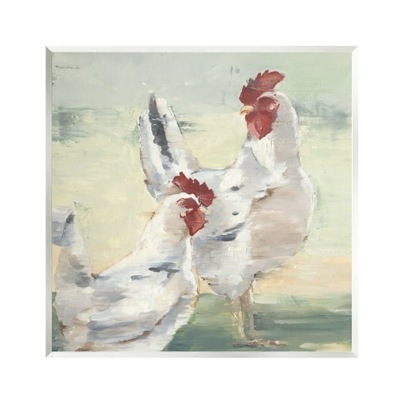 Stupell Industries Country Hens Farmhouse Portrait Animals & Insects Painting Unframed Art Print Wall Art