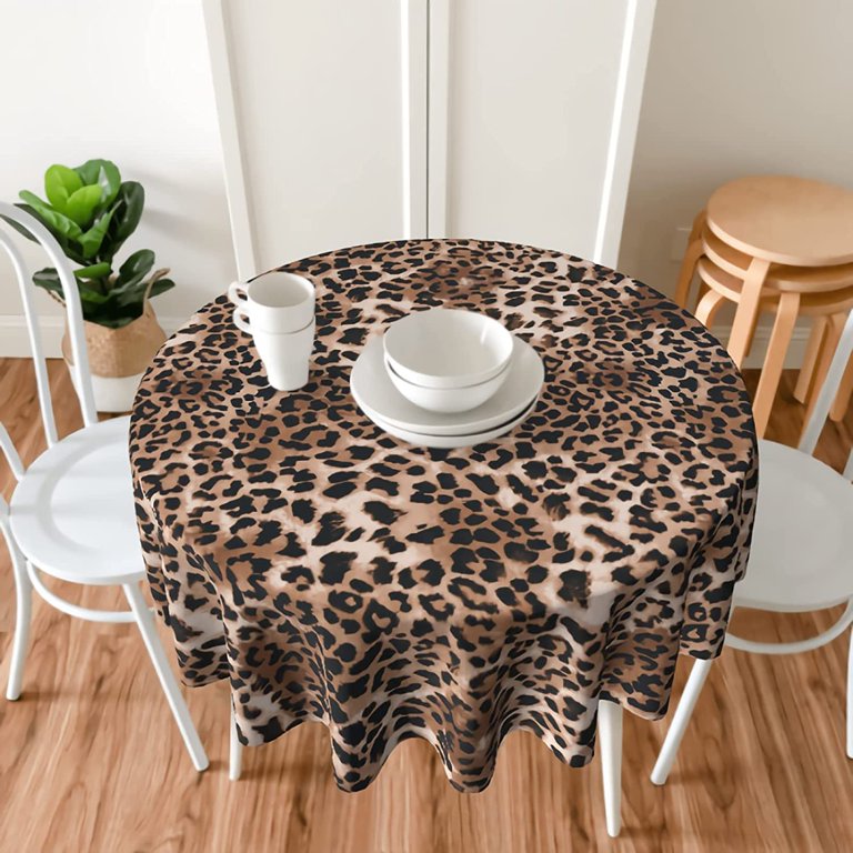 Tovaglia Rettangolare ABAKUHAUS Stampa Leopardo, 140x240 Cm, In Poliestere, Lavabile, Per Interni Ed Esterni - 4