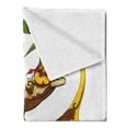 thumbnail image 2 of Beach Soft Flannel Fleece Throw Blanket, Image of Young Man in Hammock and Message in a Bottle at Beach Design, Cozy Plush for Indoor and Outdoor Use, 50" x 70", White Green Yellow, by Ambesonne, 2 of 5
