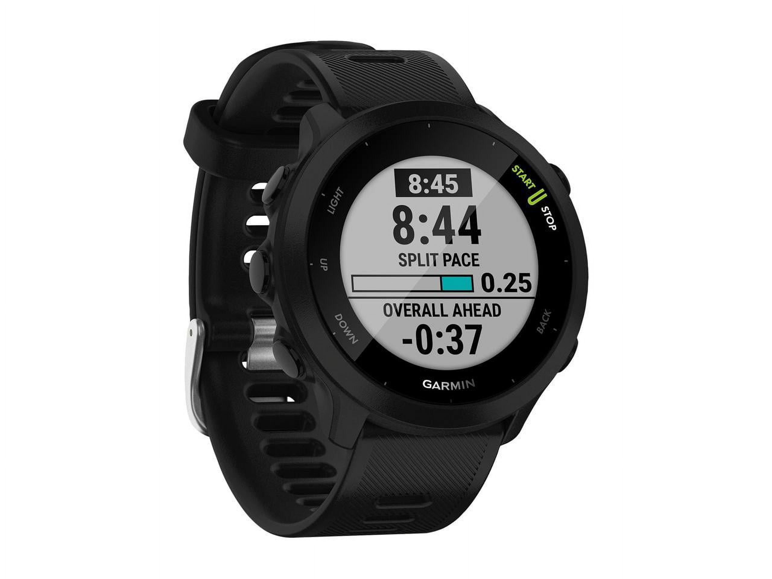 Garmin Forerunner 55, GPS Running Watch with Daily Suggested Workouts, Up  to 2 weeks of Battery Life, Black 