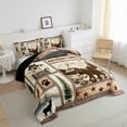thumbnail image 3 of jejeloiu Safari Bear Tiger Full Size Comforter Sets,Jungle Wildlife Bedding Comforter Set,Rustic Farmhouse Cabin Bedding Sets,Microfiber Bedroom Decoration Reversible,3 Pieces, 3 of 8