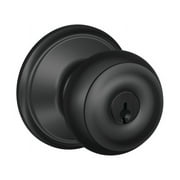 Schlage F-Series Georgian Matte Black Entry Knobs Right or Left Handed