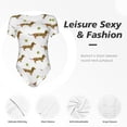 thumbnail image 6 of The Xecao Dachshund Going To Play Tennis Women's Crew Neck Body Suit, a short-sleeved bodysuit and basic swimsuit, both comfort and style for dating and daily life, 6 of 9