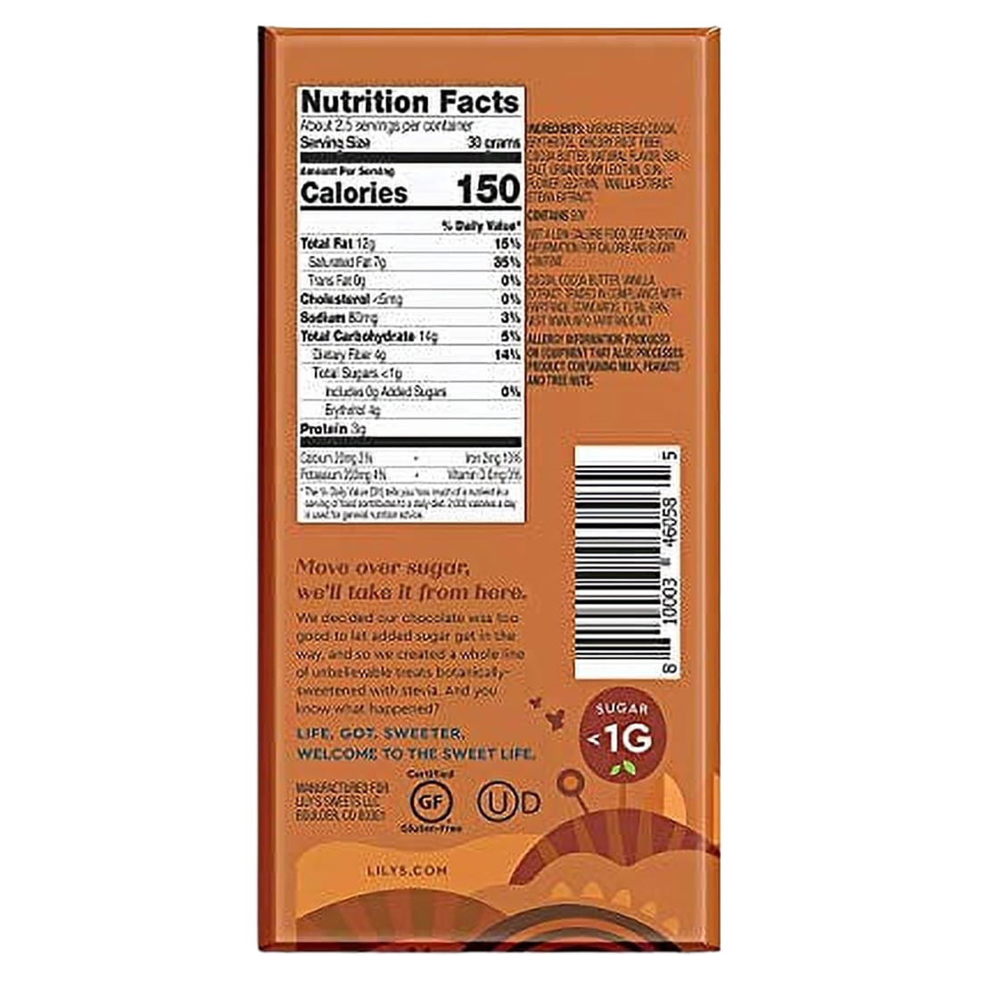 Extra Dark Salted Caramel Chocolate Bar By | Stevia Sweetened, No Added Sugar, Low-Carb, Keto Friendly | 70% Cocoa | Fair Trade, Gluten-Free & Non-Gmo | 2.8 Ounce, 12-Pack