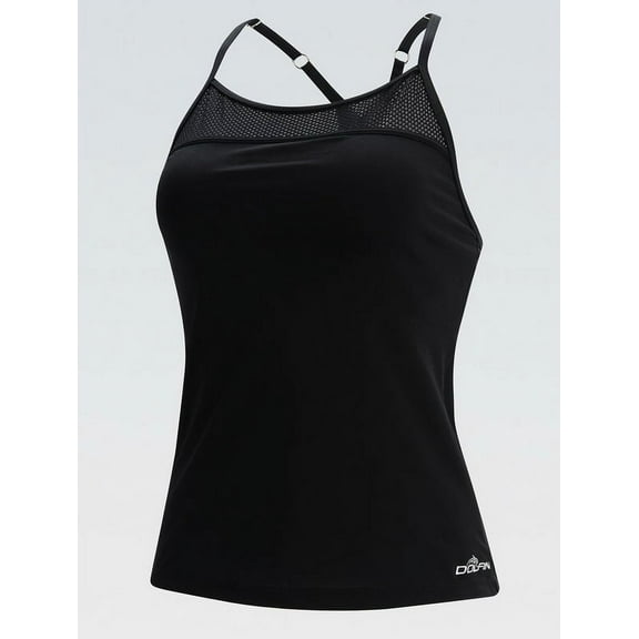 (Price/each)Dolfin 2800SLD AQUASHAPE Women's Solid Triple Crossback Tankini Top-Black-S