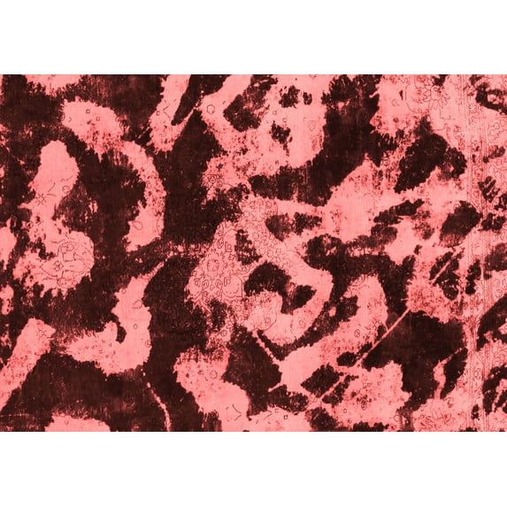 Ahgly Company Indoor Rectangle Abstract Red Modern Area Rugs, 5' x 7'