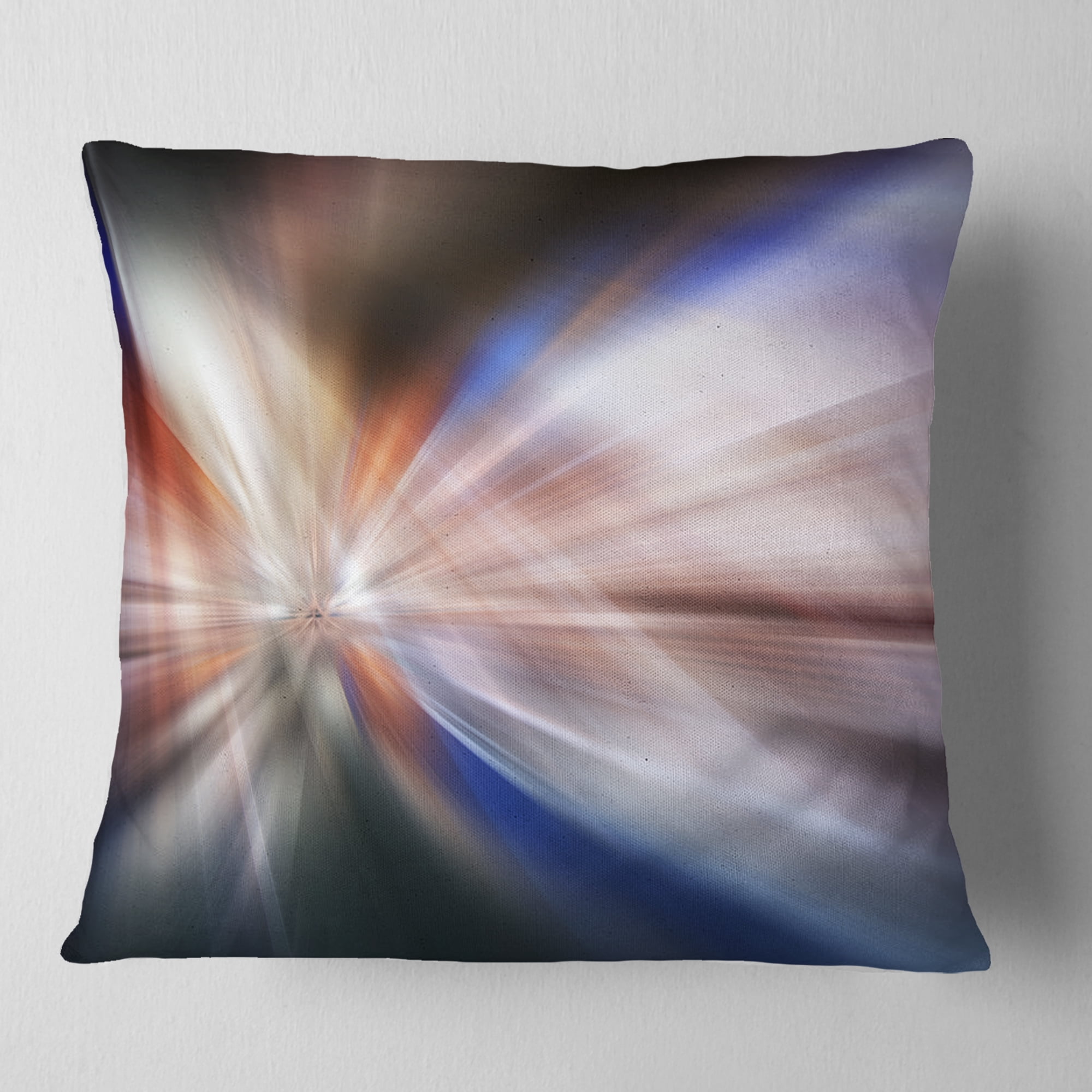Designart White Focus Color - Abstract Throw Pillow - 16x16