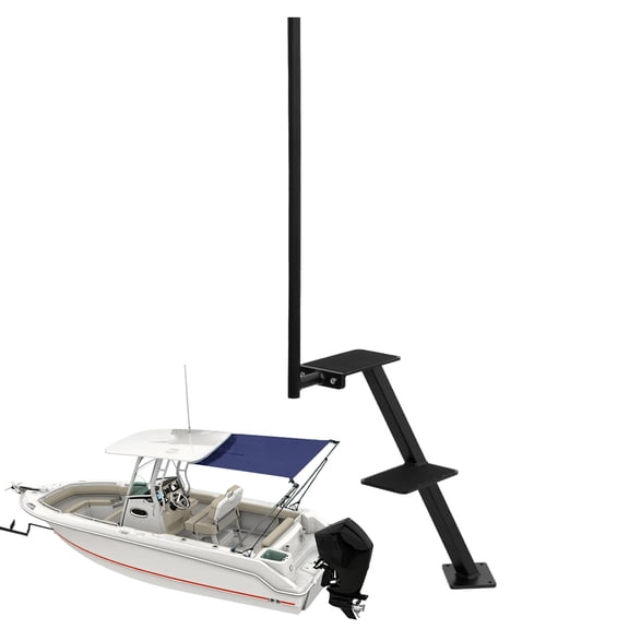 Heavy Duty Boat Trailer Steps with Safety Handle, Non-Slip, Universal Fits for Trailers Tongue Steps, 3 Steps for Hunting, Bass, Pontoon Boats, Yacht