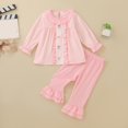 thumbnail image 2 of mgoYE Toddler Baby Girl Outfit Shirts Tunic Top and Ruffle Pants Set for Fall Winter Spring for Gift, Pototshoot and Daily, 2 of 9