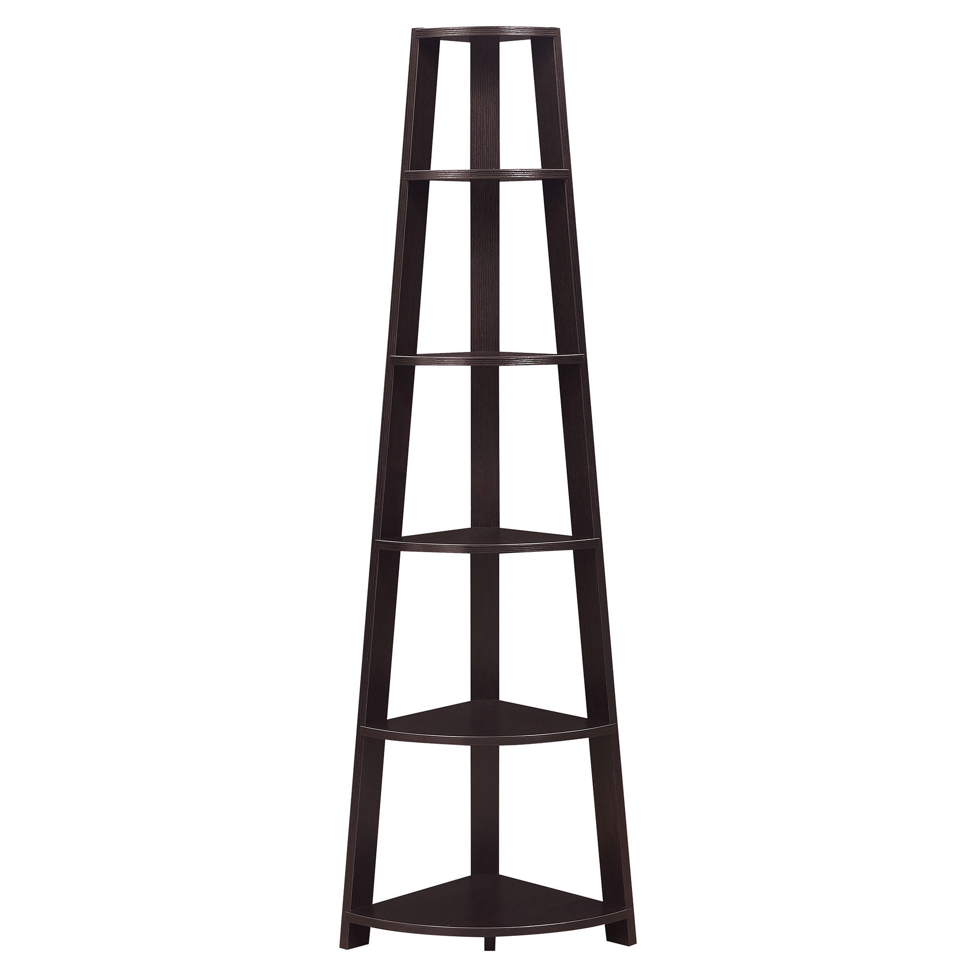 Convenience Concepts Newport 6 Tier Corner Bookshelf, Espresso