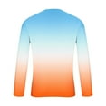 thumbnail image 4 of Dagegui Long Sleeve T-Shirts for Men Trendy Gradient Color Crewneck Tops Fall Pullover Big and Tall Athletic Tee Orange XXXL, 4 of 5