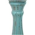 thumbnail image 5 of DecMode 3 Candle Blue Wooden Distressed Turned Pillar Candle Holder, Set of 3, 5 of 12