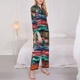 thumbnail image 3 of Lsque Tropical Vacation Essentials Pattern Long Sleeve Pajama Set for Women - Soft 2-Piece Sleepwear and Loungewear Set with Pockets, Comfy Nightwear-Large, 3 of 7