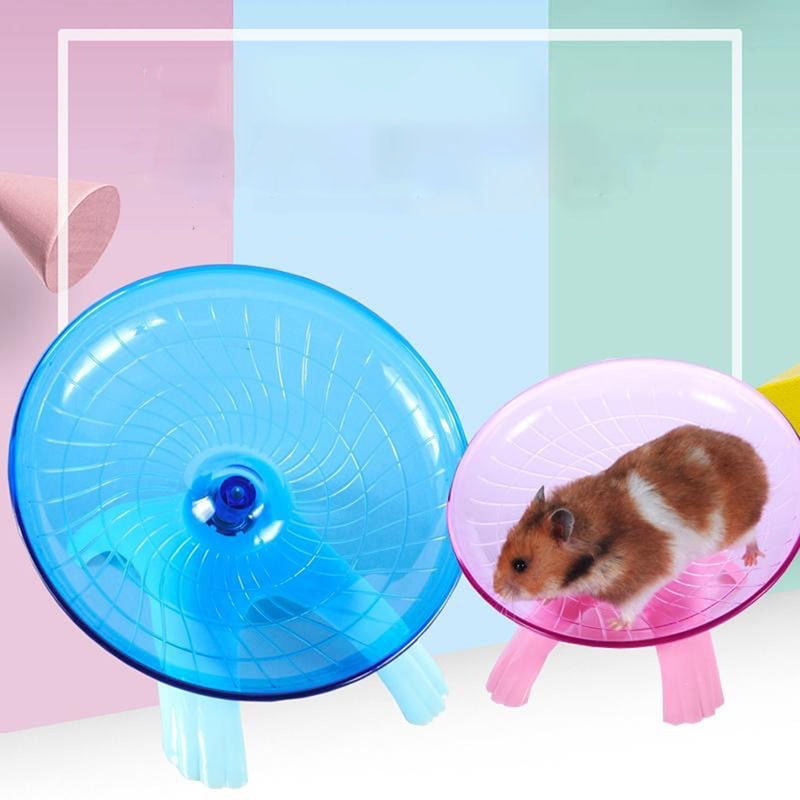 Running Disc Wooden Wheel Flying Saucer Pet Mice Hamster Guinea Pig Exercise Toy 