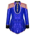 thumbnail image 4 of TiaoBug Kids Girls Circus Ringmaster Cosplay Jumpsuit Sequins Tassel Lion Tamer Stage Performance Costume Royal Blue 14, 4 of 7