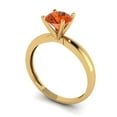 thumbnail image 2 of Solitaire Engagement Ring for Women - 1ct Simulated Red Diamond in 14K Yellow Gold Promise Ring, 2 of 6