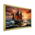 thumbnail image 2 of Designart "Spanish Heritage Pirate Ship Legacy I" Transportation Framed Wall Art Decor - Modern Orange Boat Sailing Bedroom Framed Canvas Wall Art, 2 of 6
