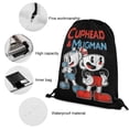 thumbnail image 4 of The Cuphead Show Drawstring Backpack Sports Gym Bag Water Resistant String Bag Cinch Bag for Women Men, 4 of 7