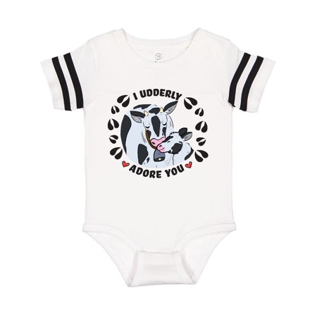 

Inktastic I Udderly Adore You Cows Gift Baby Boy or Baby Girl Bodysuit
