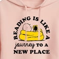 thumbnail image 3 of Peanuts - Reading Is Like A Journey To A New Place Women's Cropped Graphic Hoodie, 3 of 6