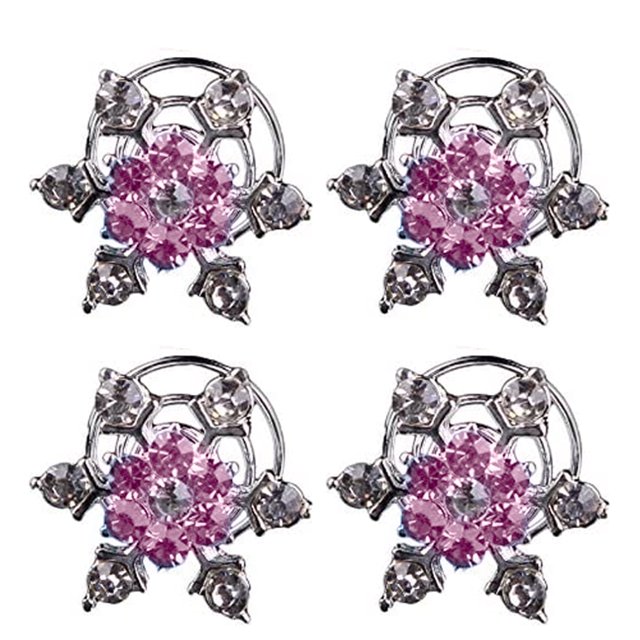 4 piezas de adornos de apliques de diamantes de imitación de perlas de copo de nieve de cristal para botones, broches, manualidades, fabricación de joyas, diadema, vestido, decoración de pinzas para