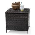 thumbnail image 2 of Hassch 27 Gallon Rattan Outdoor Side Table, 20.9"Square End Table with Storage for Garden Balcony Porch, Brown, 2 of 7