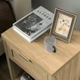 OAKHAM Minimalist Nightstand Set of 2, Boho End Table with Drawer and