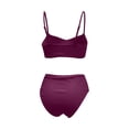 thumbnail image 5 of JIAYUE Women Swimsuit Sets Spaghetti Strap Sweetheart Neck Two Piece Bikini Top With High Waist Bottoms Solid Color Tankini Resort Female Swimwear, 5 of 5