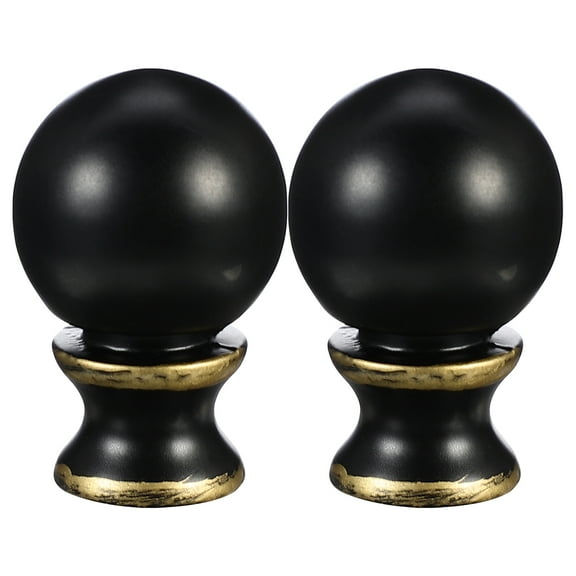 Mersess 2-Pack Lamp Finial Caps for Lamp Shades, Harp Holder Accessories with Brushed Nickel and Black Finish