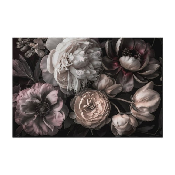 Dark Moody Baroque Blooms - Painting Floral Botanical Flowers Vintage Nature Pastel Modern Art Unframed Wall Art Print 5 x 7 inches