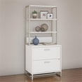 thumbnail image 2 of Atlin Designs Mid-Century Modern Wood Lateral File Cabinet with Shelves in White, 2 of 6