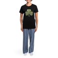 thumbnail image 4 of CafePress - Irish Shamrock Made Of Skulls Women's Dark Pajamas - Women's Short Sleeve Print T-Shirt and Pants Dark Cotton Pajama Set, 4 of 7