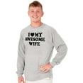 thumbnail image 3 of I Love My Awesome Wife Cute Husband Men's Long Sleeve Tee T Shirt Brisco Brands S, 3 of 6