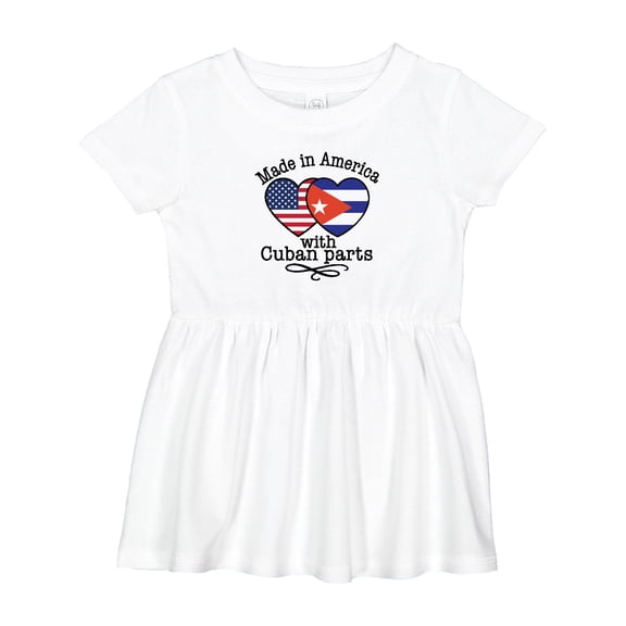 Inktastic Made in America with Cuban Parts Heritage Girls Baby Dress