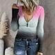 thumbnail image 1 of Pntutb - Camiseta de manga larga con cuello en V y estampado de moda de verano para mujer Pntutb Pntutb-1744, 1 of 5