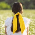 thumbnail image 2 of Unique Bargains 1 Pc Headband Solid Satin Square Hair Scarf Hair accessory Light Yellow, 2 of 4