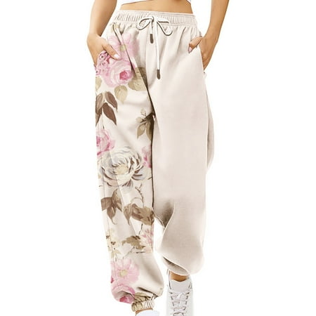 

Cropped Pants for Women Casual Summer Women s Fashion High Waisted Leggings Stitched Pattern Drawstring Digital Printing Pants Maternity Clothes Dress Pants
