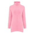 thumbnail image 4 of ylioge S-5X Plus Size Womens Fleece Sweaters Long Sleeve Turtleneck Sweatshirts Ladies Casual Solid Color Stretchy Pullover Knitted Sweater Tops, 4 of 6