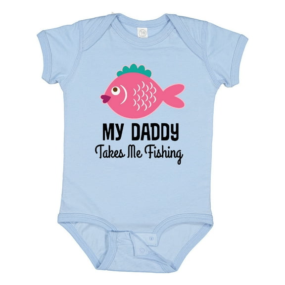 Inktastic Girls Fishing with Daddy Girls Baby Bodysuit