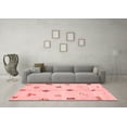 thumbnail image 3 of Ahgly Company Machine Washable Indoor Round Solid Red Modern Area Rugs, 5' Round, 3 of 4