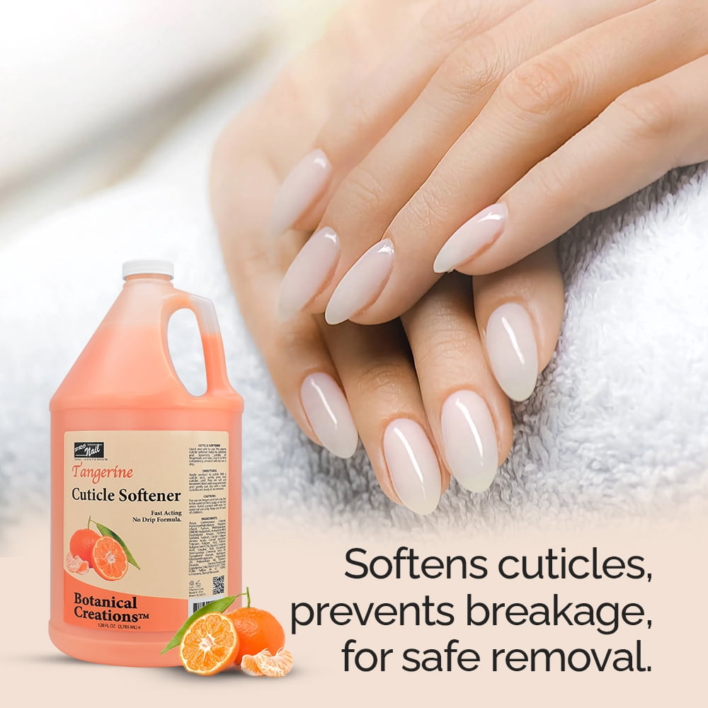 PRO NAIL - Cuticle Remover Liquid, Softener for Nails, Tangarine, 128 Oz - Professional, Pedicure and Manicure, Fast Acting Lotion - Infused Panthenol, Amino Acids, Collagen, Wheat Germ Oil