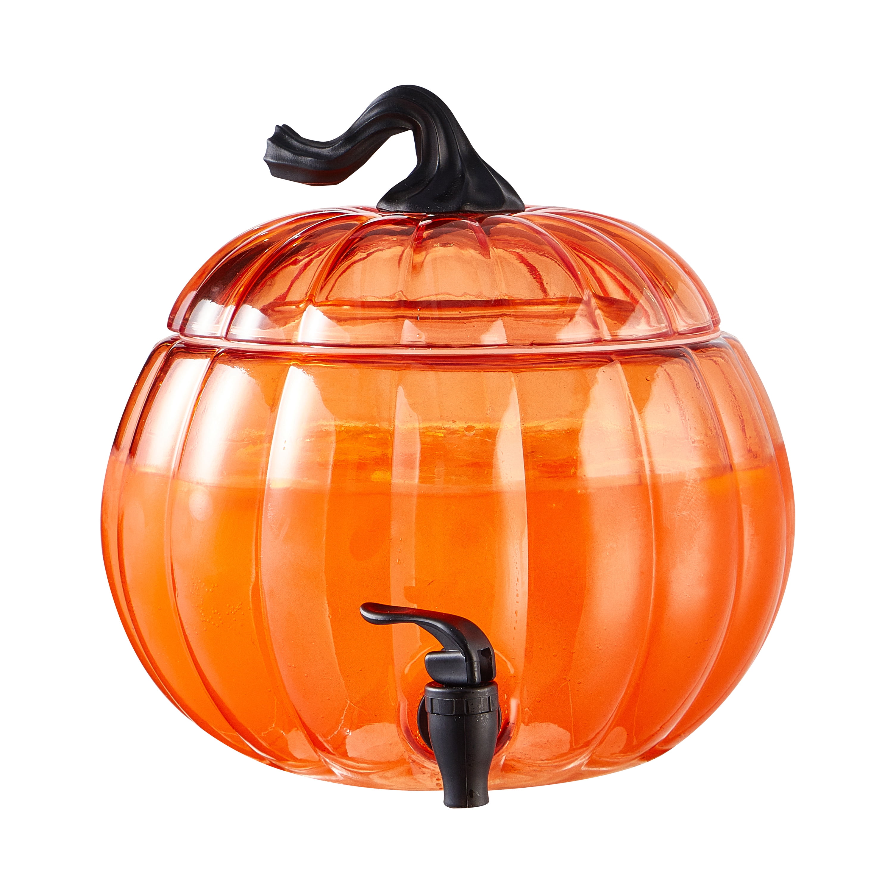 (2 pack) Way To Celebrate 1.5 Gal Orange Pumpkin Glass Beverage Dispenser